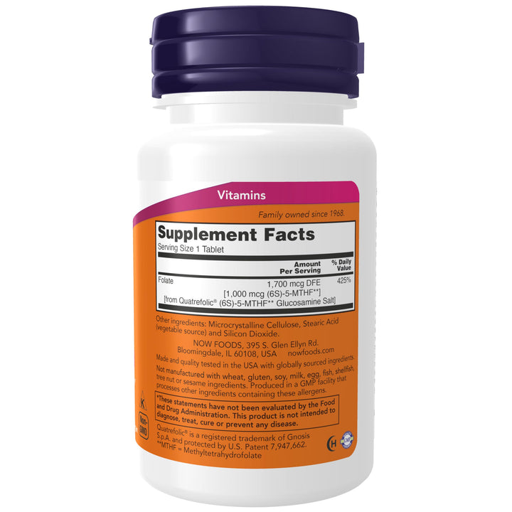 NOW Foods Supplements, Methyl Folate 1,000 mcg, Metabolically Active Folate*, Co-Enzyme B Vitamin, 90 Tablets