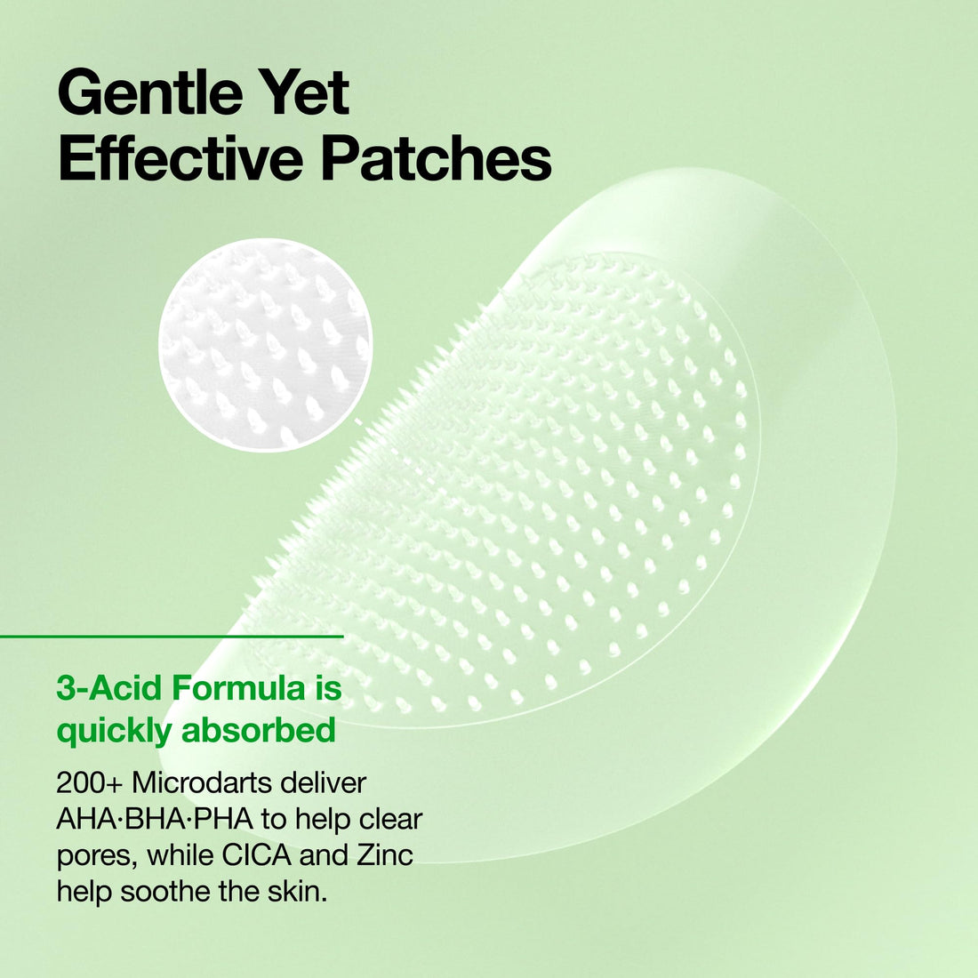 Auna Triple Acid Spot Care Microdart Patch, Deep, Early Stage Spot, 200+ Microdarts with AHA + BHA + PHA, Centella, Hydrocolloid Patch for Overnight, Non-Comedogenic, Korean Skin Care (12ea)