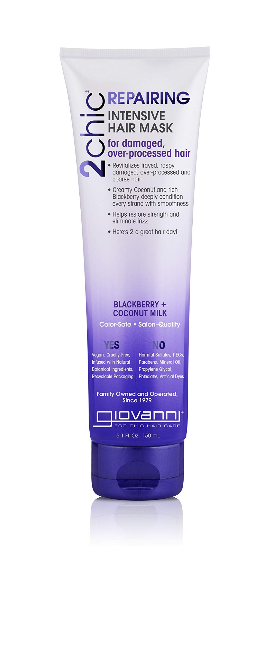 Giovanni 2chic Ultra Repair Hair Mask, Blackberry and Coconut Milk, 5 Fluid Ounce