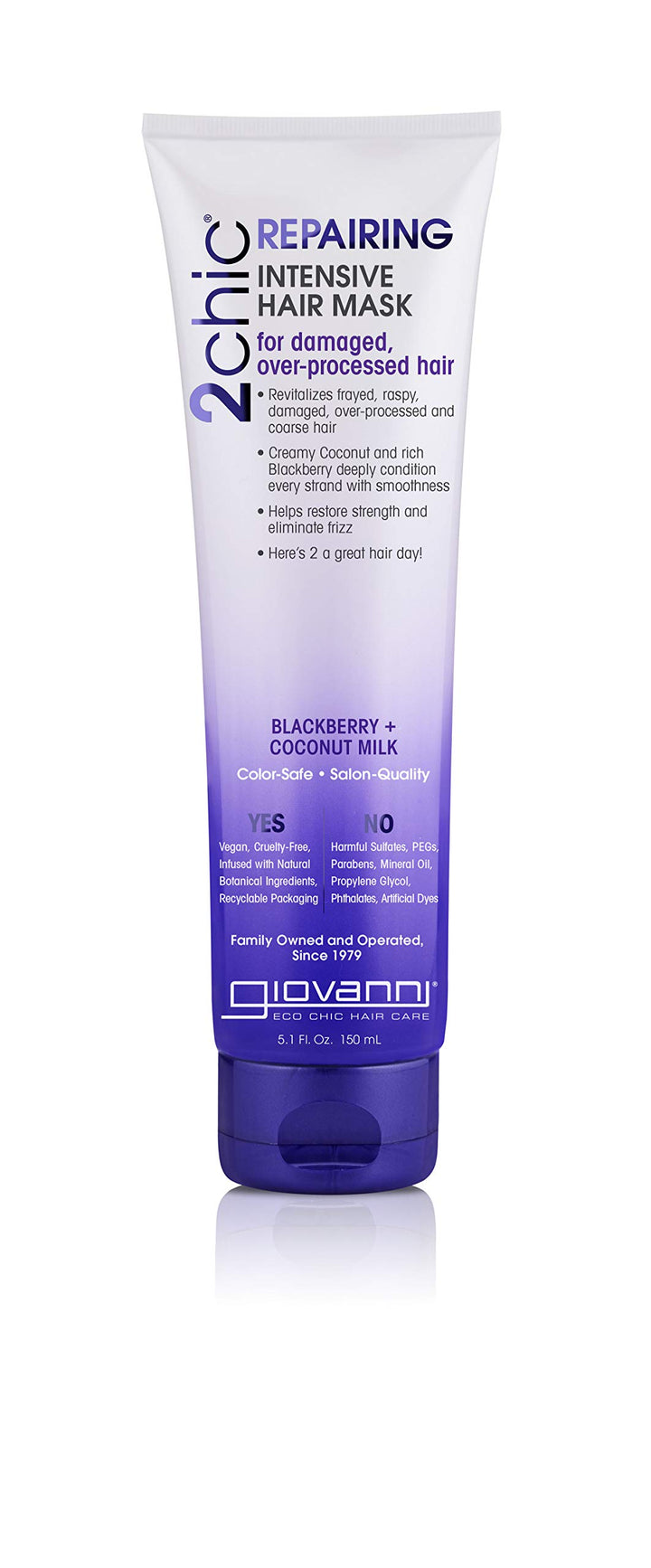 Giovanni 2chic Ultra Repair Hair Mask, Blackberry and Coconut Milk, 5 Fluid Ounce