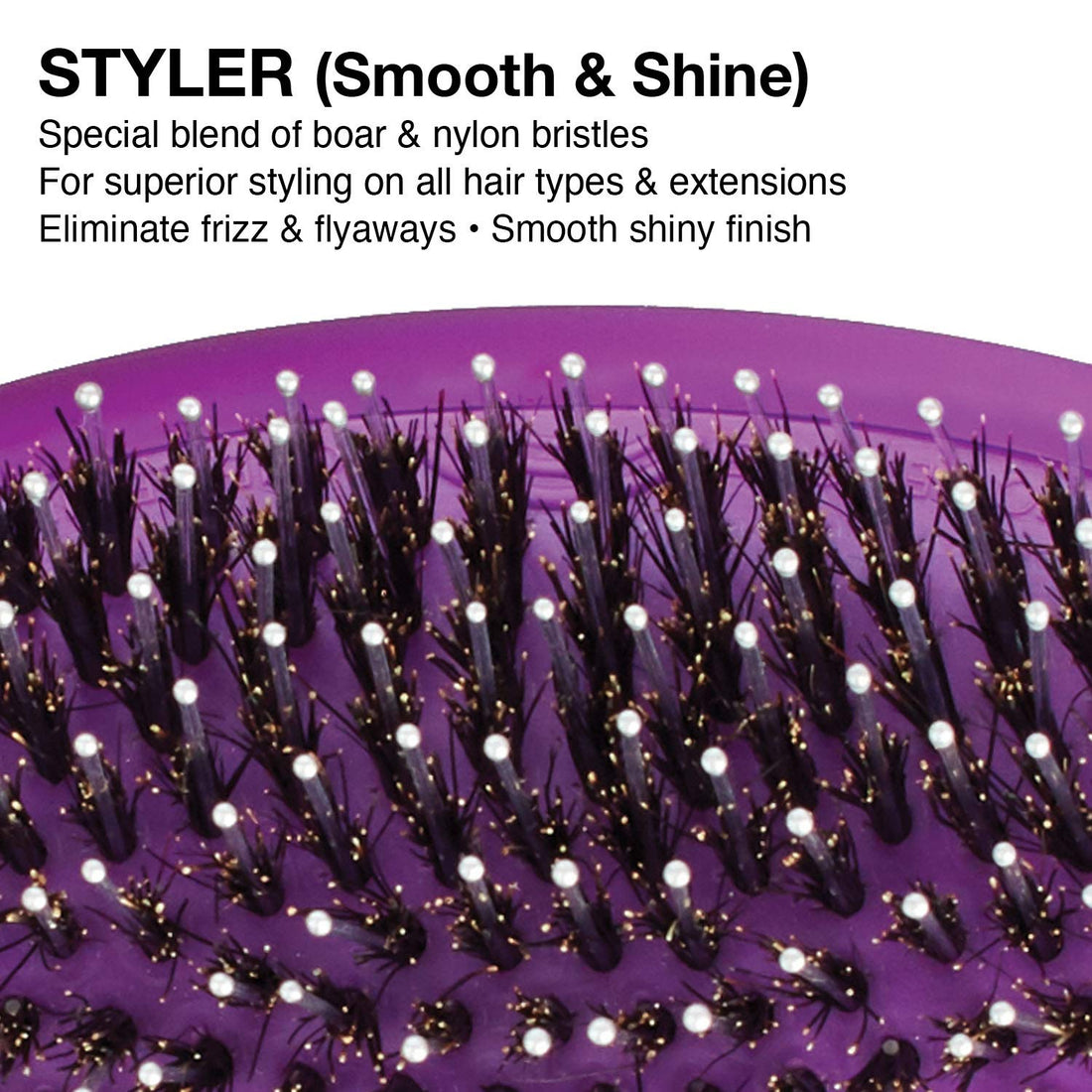 Olivia Garden Detangler & Styler Collection Brush, Purple