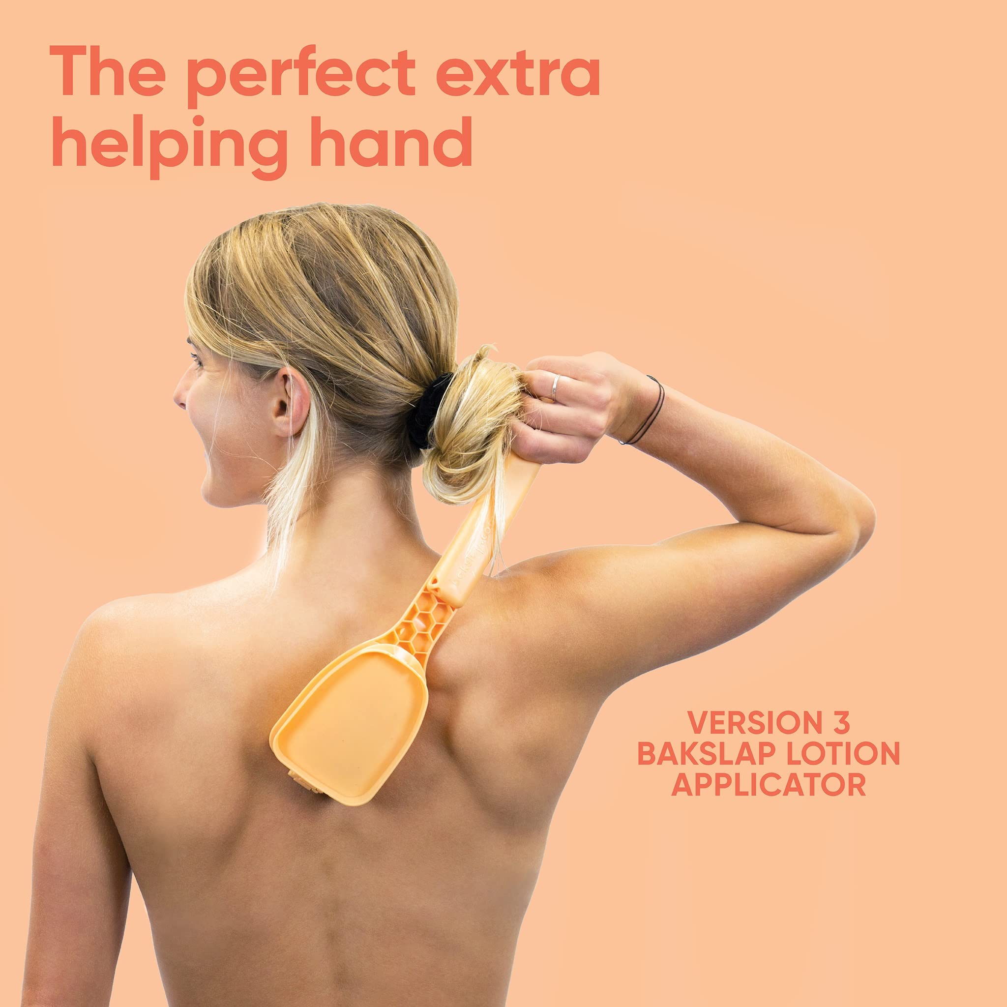 Bakslap - Back & Body Lotion Applicator - Replaceable Sponge - Peach or Blue (Sunscreen, Self Tan, Medical, Moisturizer)