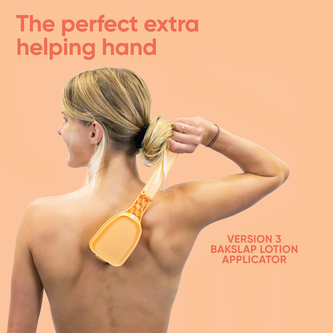 Bakslap - Back & Body Lotion Applicator - Replaceable Sponge - Peach or Blue (Sunscreen, Self Tan, Medical, Moisturizer)