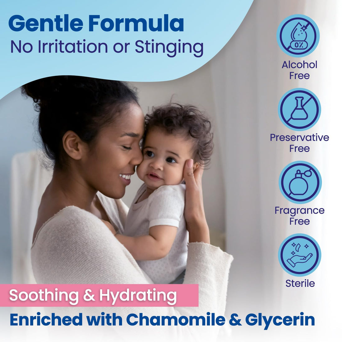 Dr. Fischer Premium Baby Eyelid Wipes, 60 Count, Pre-moistened, Hypoallergenic, Non-Irritating, Rinse Free, Pediatrician Recommended