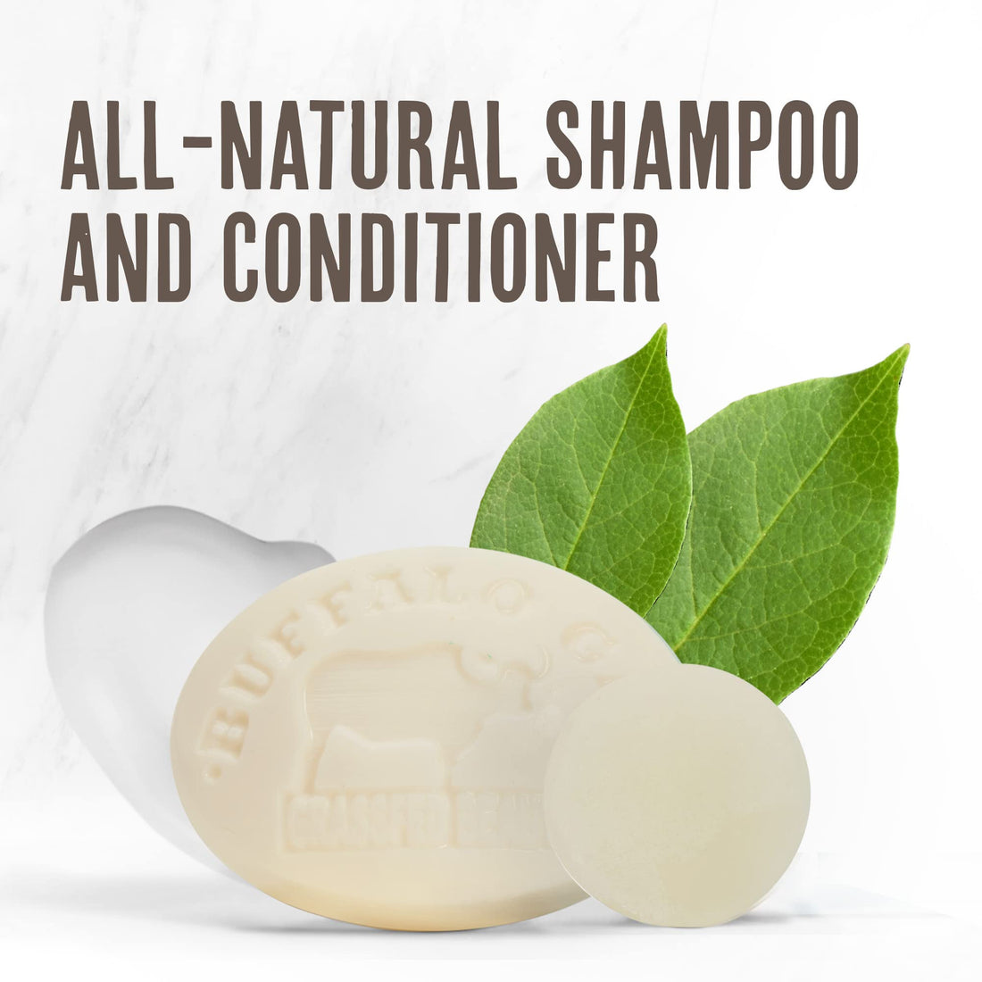Buffalo Gal Grassfed Beauty - MSM Shampoo Bar + Hyaluronic Hair Conditioner Bar, Solid Bar Shampoo and Conditioner for Hair Growth, Non-Soap, For All Hair Types, Unscented, Set of 2