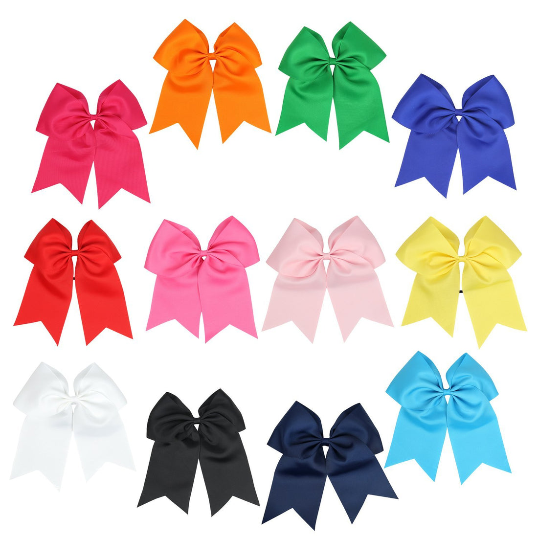 8 Inch Cheerleader Bows Ponytail Holder Cheerleading Bows Hair Tie(Royal Blue)