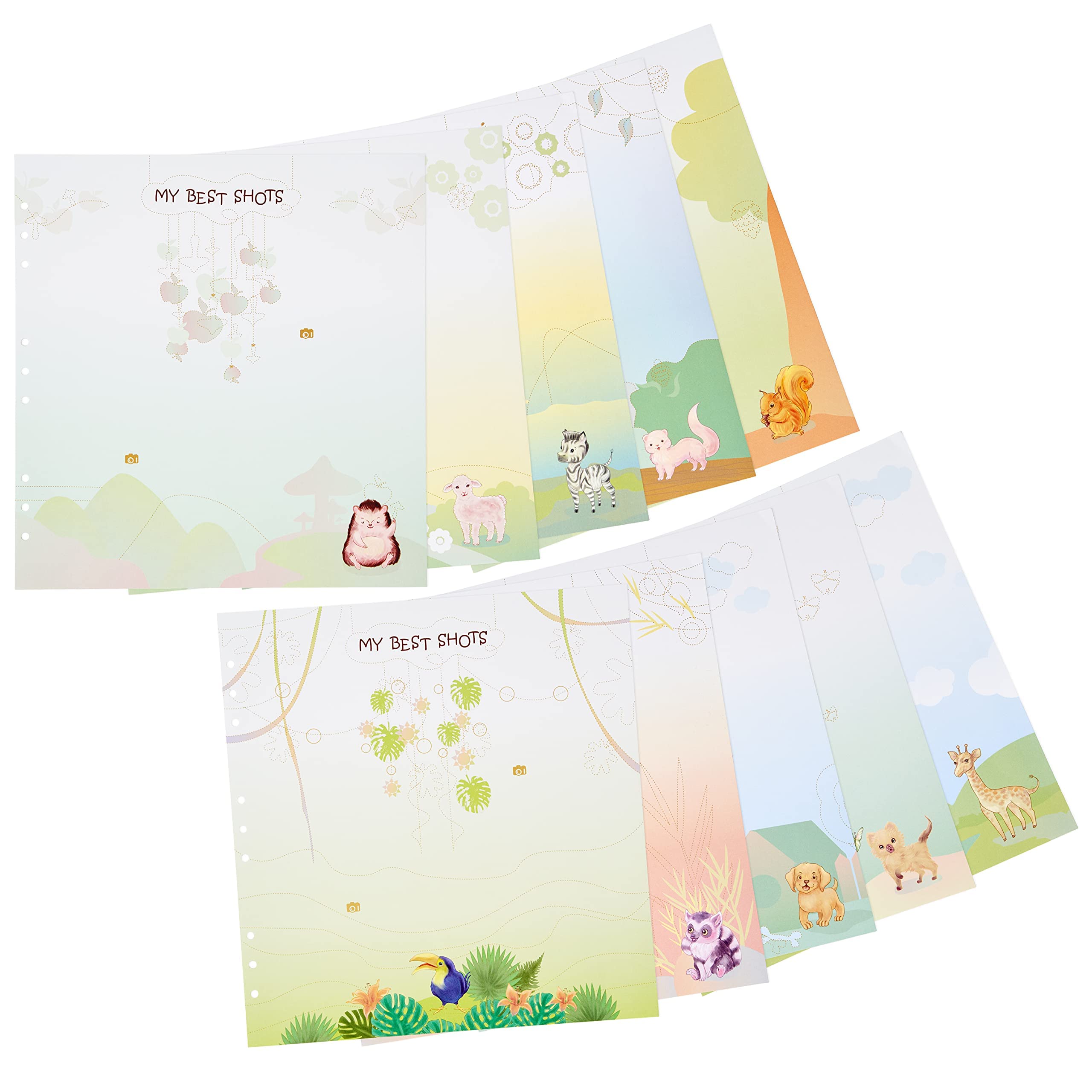 Yulka Crafts Baby Memory Book Extra Pages for Photos – 10 Additional Paper Sheets for Loose-Leaf Elephant Baby Photo Album Keepsake Journal for Newborns | Refill Paper Set – for Girls and Boys