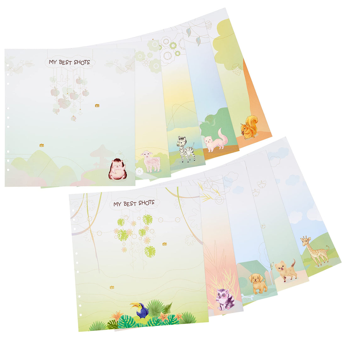 Yulka Crafts Baby Memory Book Extra Pages for Photos – 10 Additional Paper Sheets for Loose-Leaf Elephant Baby Photo Album Keepsake Journal for Newborns | Refill Paper Set – for Girls and Boys