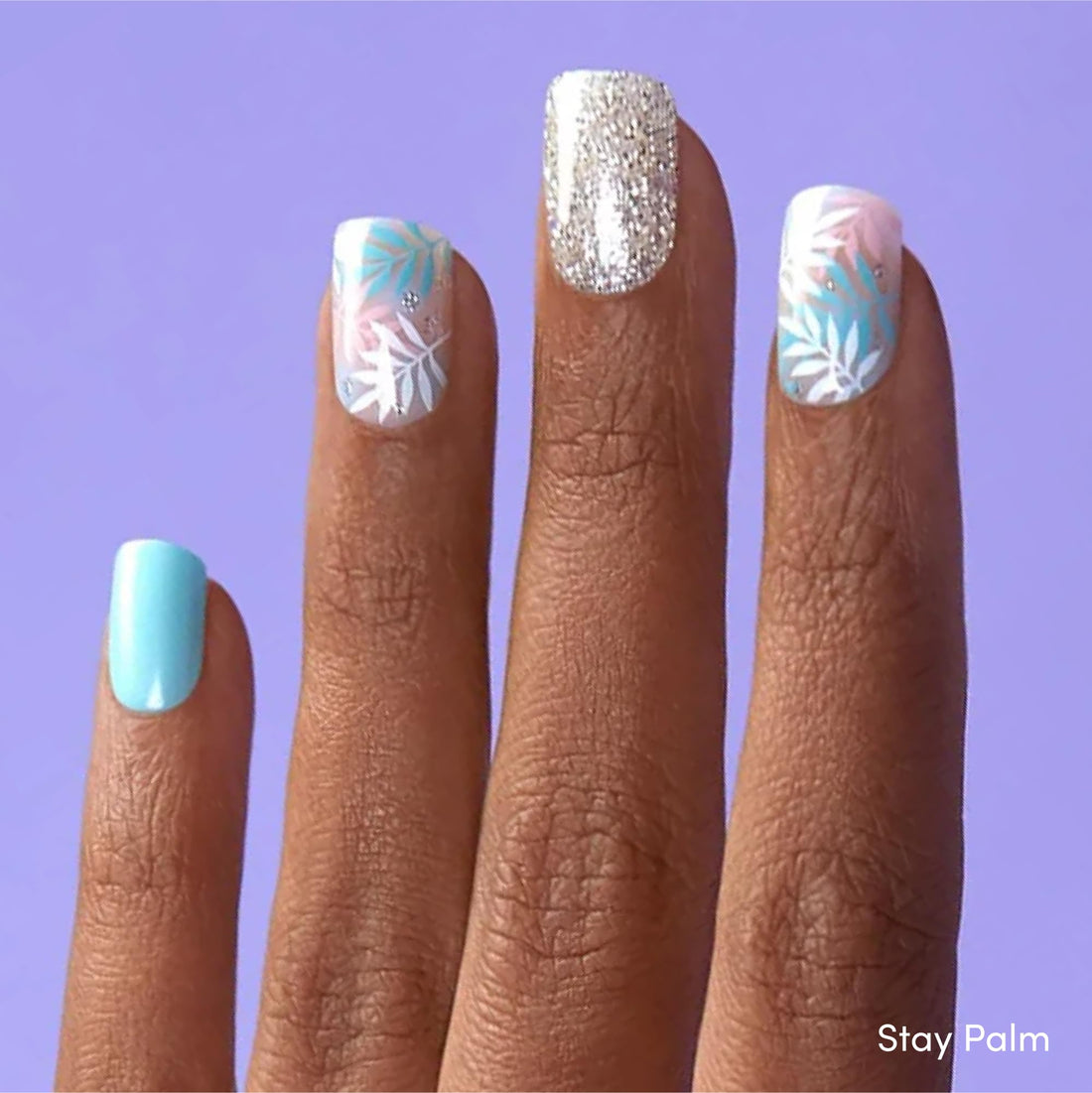 Dashing Diva Magic Press Nail Bundle - On An Island Collection - Square Press On Nails - Eternal Youth & Stay Palm - Long Lasting Gel - Lasts Up to 7 Days - 2 Sets