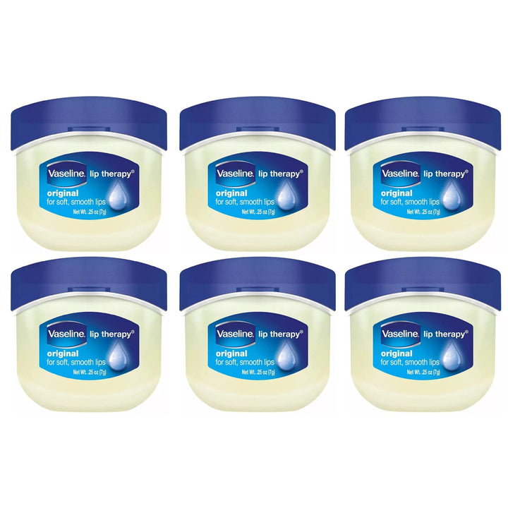 Vaseline Lip Therapy, (Clear, Original 0.25 oz) - Pack of 6