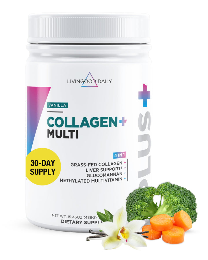 Livingood Daily Collagen Powder for Women & Men (Vanilla) - Grass-Fed Hydrolyzed Collagen Peptides, Protein & Multivitamins for Healthy Hair, Skin & Nails - Keto & Paleo, Gluten Free - 30 Servings