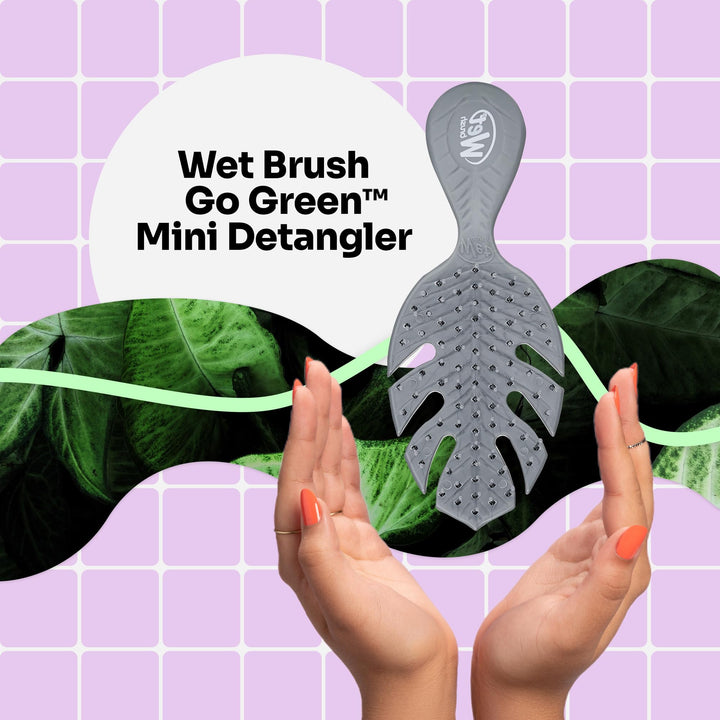 Wet Brush Go Mini Detangler Detangling Travel Hair UltraSoft IntelliFlex Bristles Glide Through Tangles with Ease Gently Loosens Knots While Minimizing Pain Split Ends ad Breakage Grey