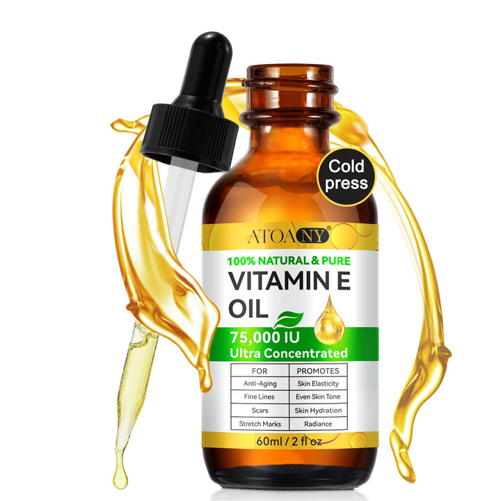 ZIXAOK Vitamin E Oil, 75000 IU Ultra Concentrated, 100% Natural and Pure Vitamin E Oil for Face, Skin and Scars,Moisturizing Dry Skin and Winkles, 2 fl oz