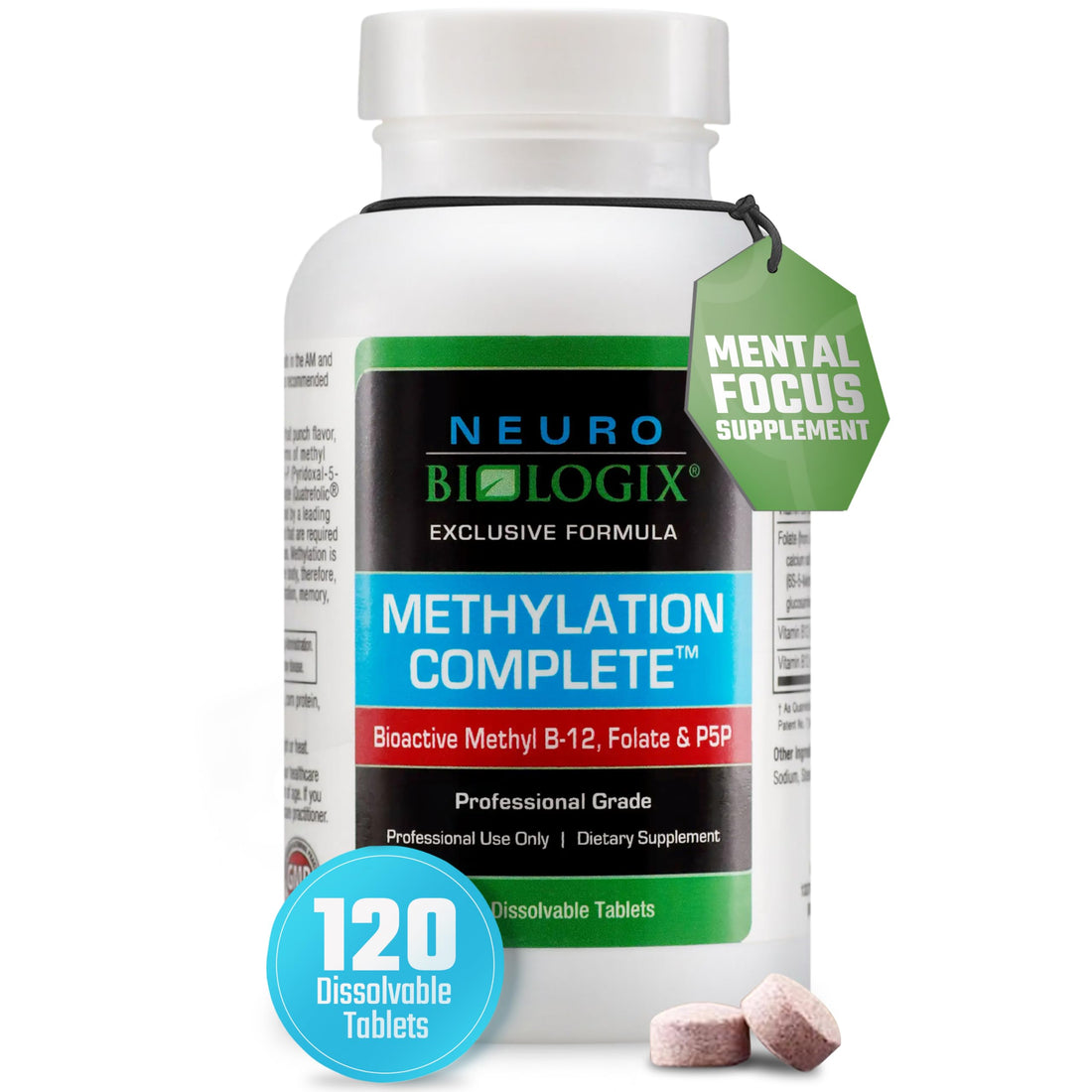Methylation Complete in Fast-Dissolving Tablets - Methylated B Complex Vitamins to Aid Over 200 Body Processes - Supports Energy, Cell Function & Immunity - Enhanced Absorption with B12, B6 & Folate