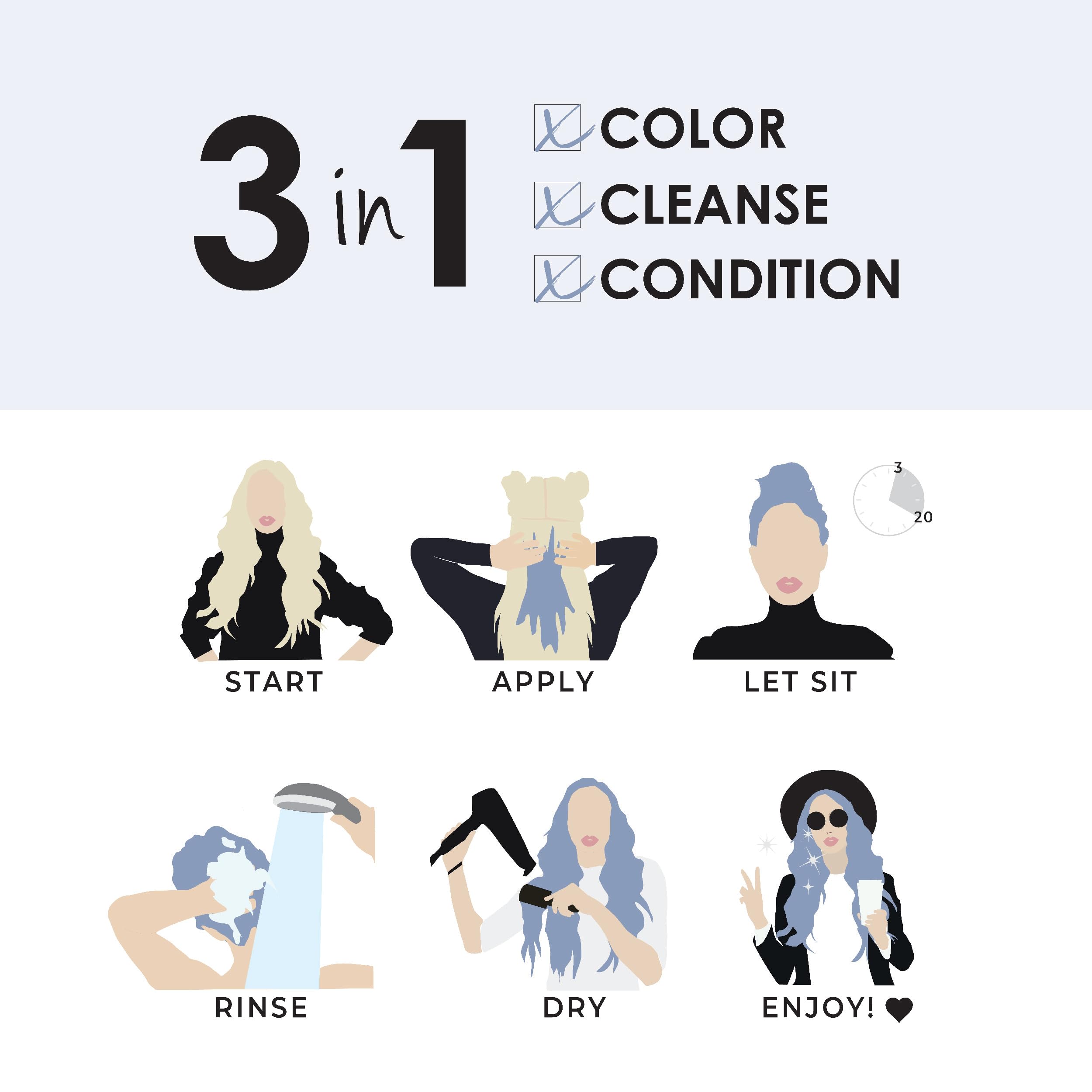 Keracolor Color + Clenditioner (Silver Blue), 12oz