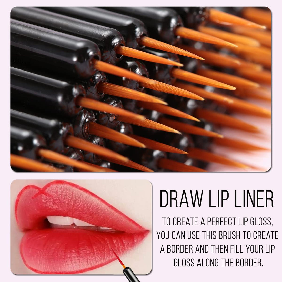 KingMas 100 Pcs Disposable Eyeliner Makeup Brush Applicator