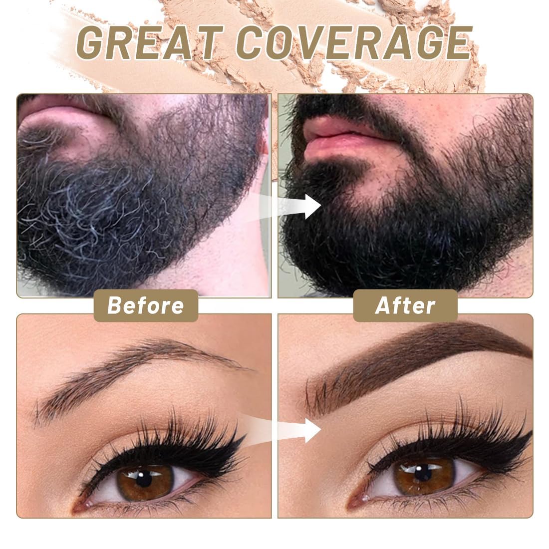 SOVONCARE Hairline Powder - Root Touch Up & Gray Hair Concealer for Men and Women, Instantly Covers Thinning Hair and Bald Spots, Natural-Looking Coverage Hazel Brown