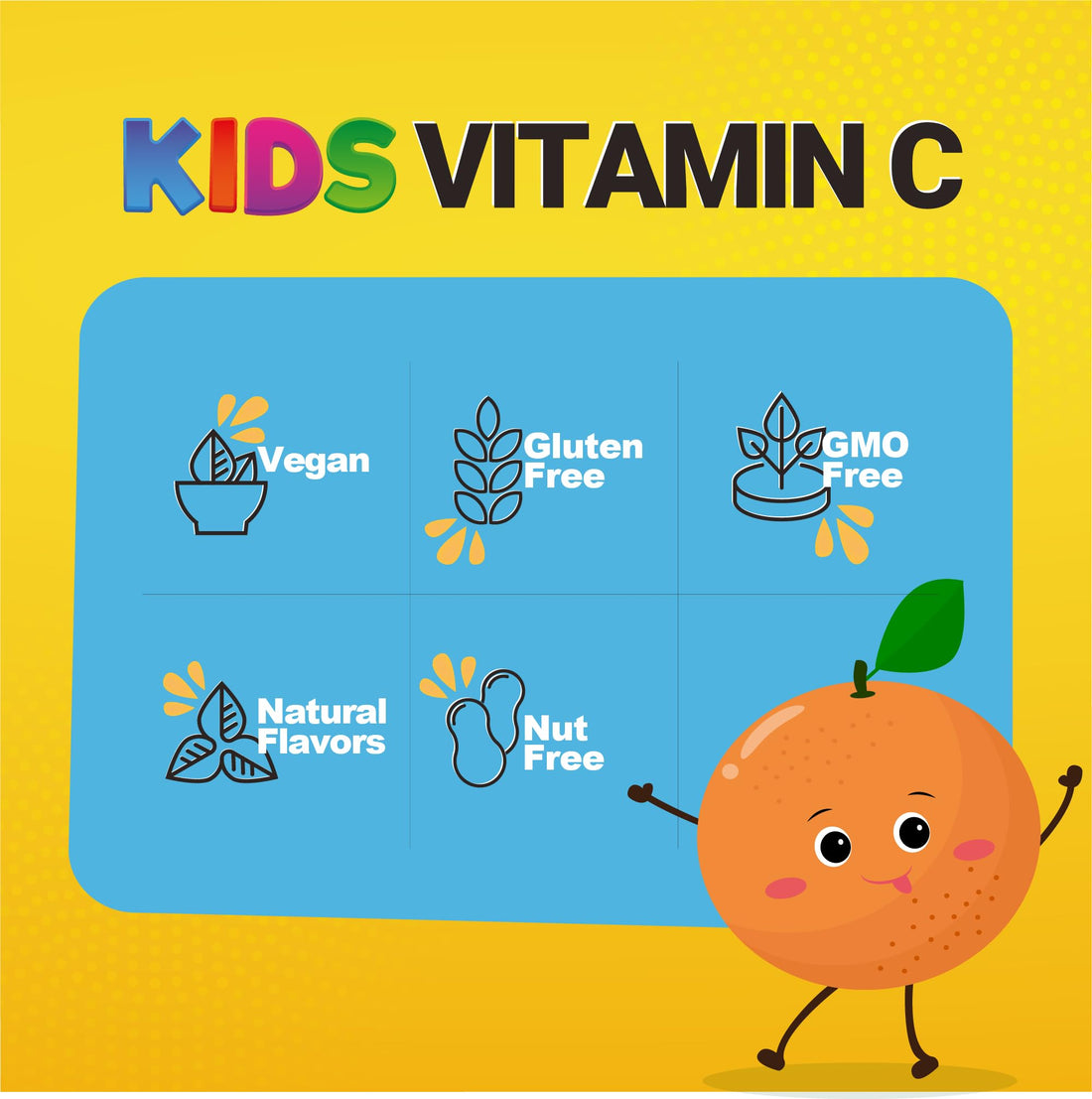 DOCTOR'S FINEST Vitamin C Gummies for Kids - Vegan, GMO Free & Gluten Free - Great Tasting Orange Flavor Pectin Chews - Kids Dietary Supplement - 250 mg of Vitamin C - 120 Jellies [60 Doses]