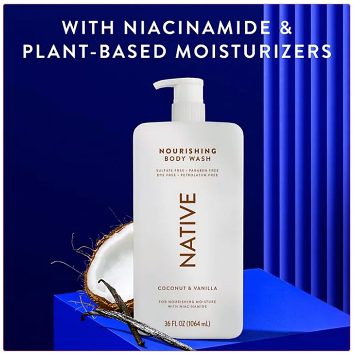 Native Body Wash - Coconut & Vanilla - Sulfate Free - 36 Fl Oz