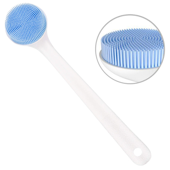 Silicone Body Scrubber with Soft Bristles, Back Brush Long Handle for Shower, Bath Body Shower Exfoliator Brush for Men and Women, BPA free, Non-Slip