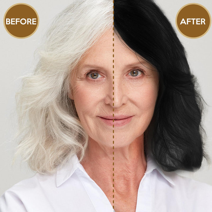 Temgofeau Hair Dye Shampoo for Gray Hair, 3 in 1 Herbal Dye for Women Men, Hair Color Shampoo 500ml (Black)