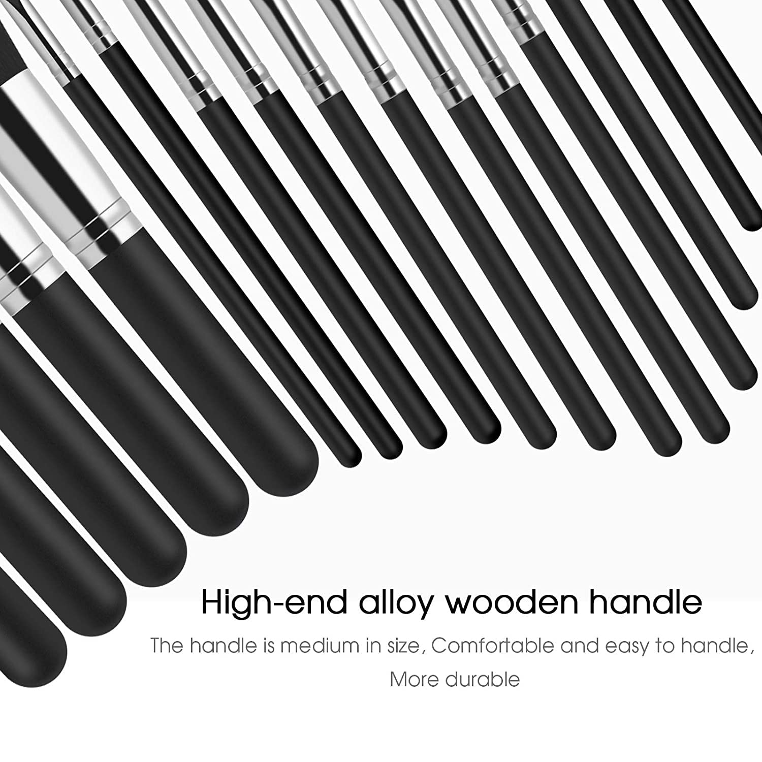 JAYWAYNE Makeup Brushes Set 18Pcs Premium Synthetic Foundation Brush for Liquid Makeup Brush Professional Make Up Brush Set Black