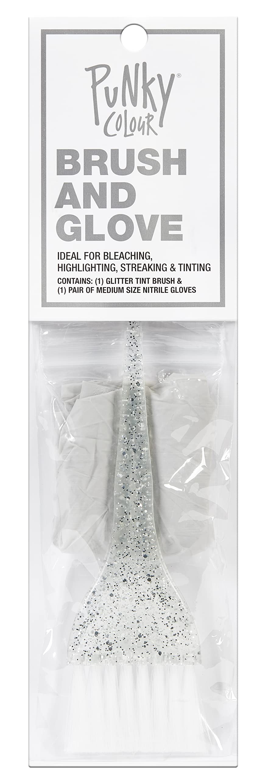 Punky Hair Color Brush & Glove Kit - Hair Dye Brush for Bleaching, Highlighting & Tinting, Hair-Coloring Brushes, 3 Pack