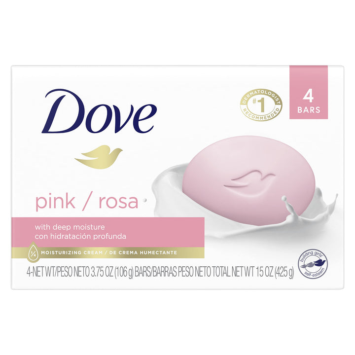 Dove Beauty Bar For Softer Skin Pink More Moisturizing Than Bar Soap, 106g(4 Bars Each)