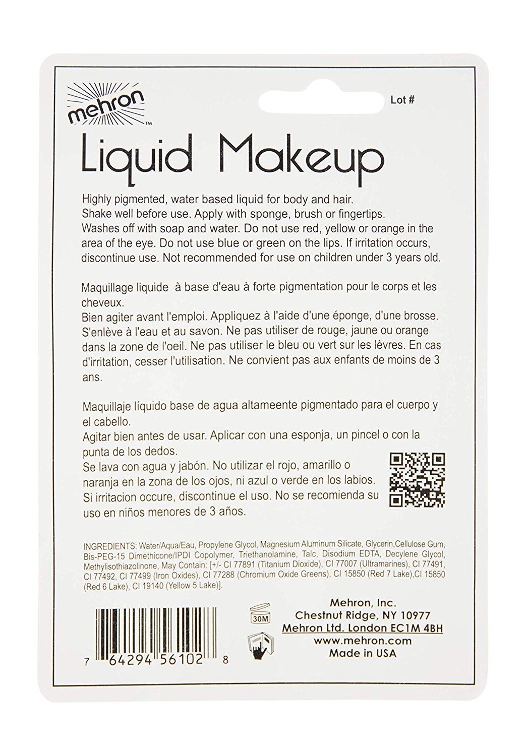 Mehron Makeup Liquid Face and Body Paint (1 oz) (BLACK)