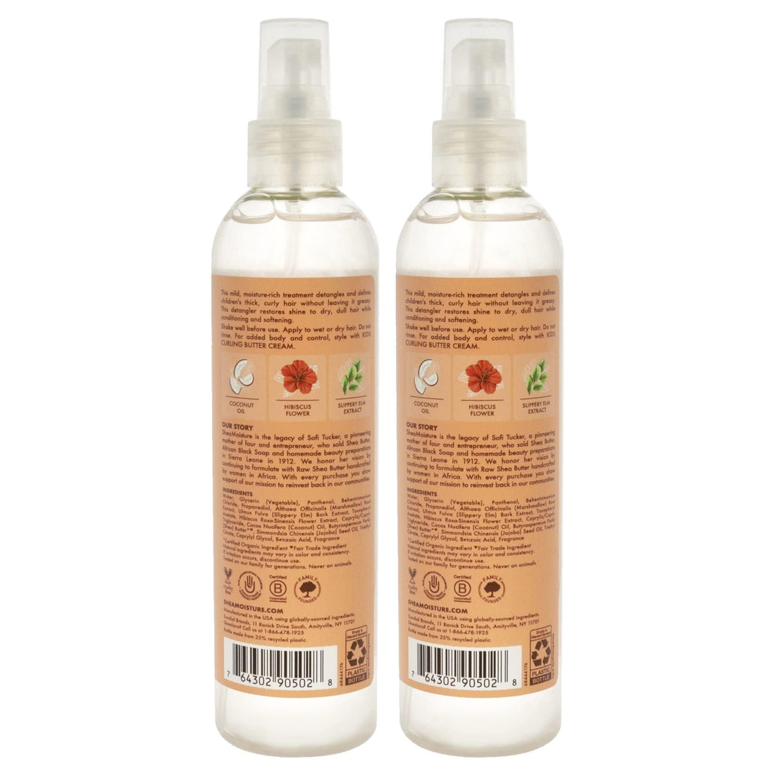 SHEA MOISTURE Coconut & Hibiscus Kids Extra-moisturizing Detangler 8 Fl Oz (Pack of 2)