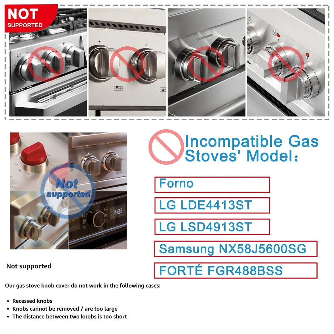 Kitchen Stove Knob Covers, Baby Safety Gas Stove Knob Covers, Protection Locks for Child Proofing - 5 Pack