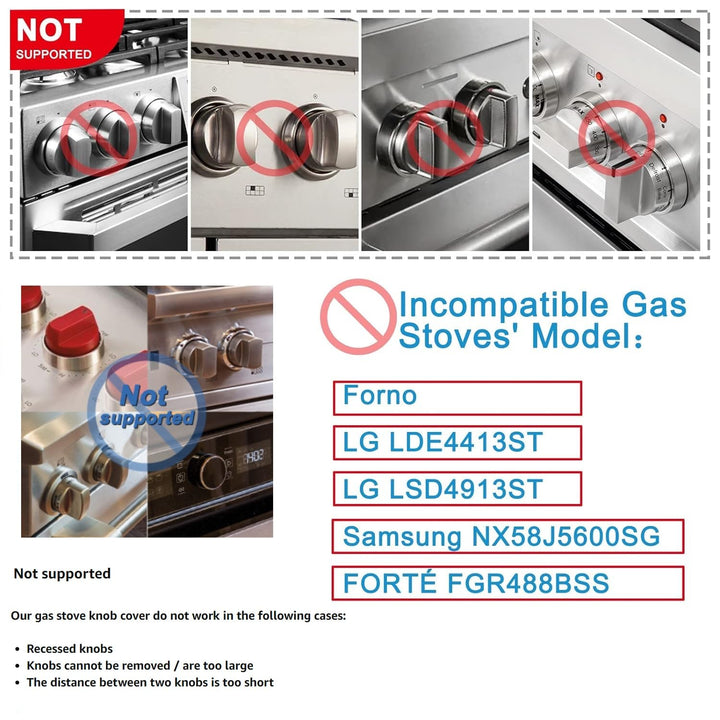 Kitchen Stove Knob Covers, Baby Safety Gas Stove Knob Covers, Protection Locks for Child Proofing - 5 Pack