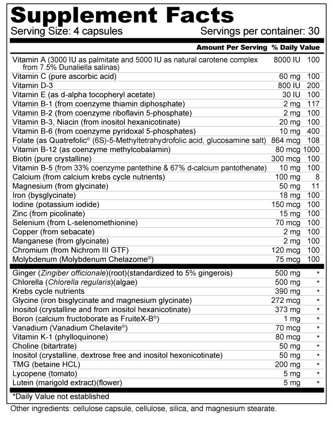 Wellness Resources Daily Prenatal Multi Vitamin - High Absorption Methyl Folate, Coenzyme B Vitamins, Iron Bisglycinate (120 Capsules)