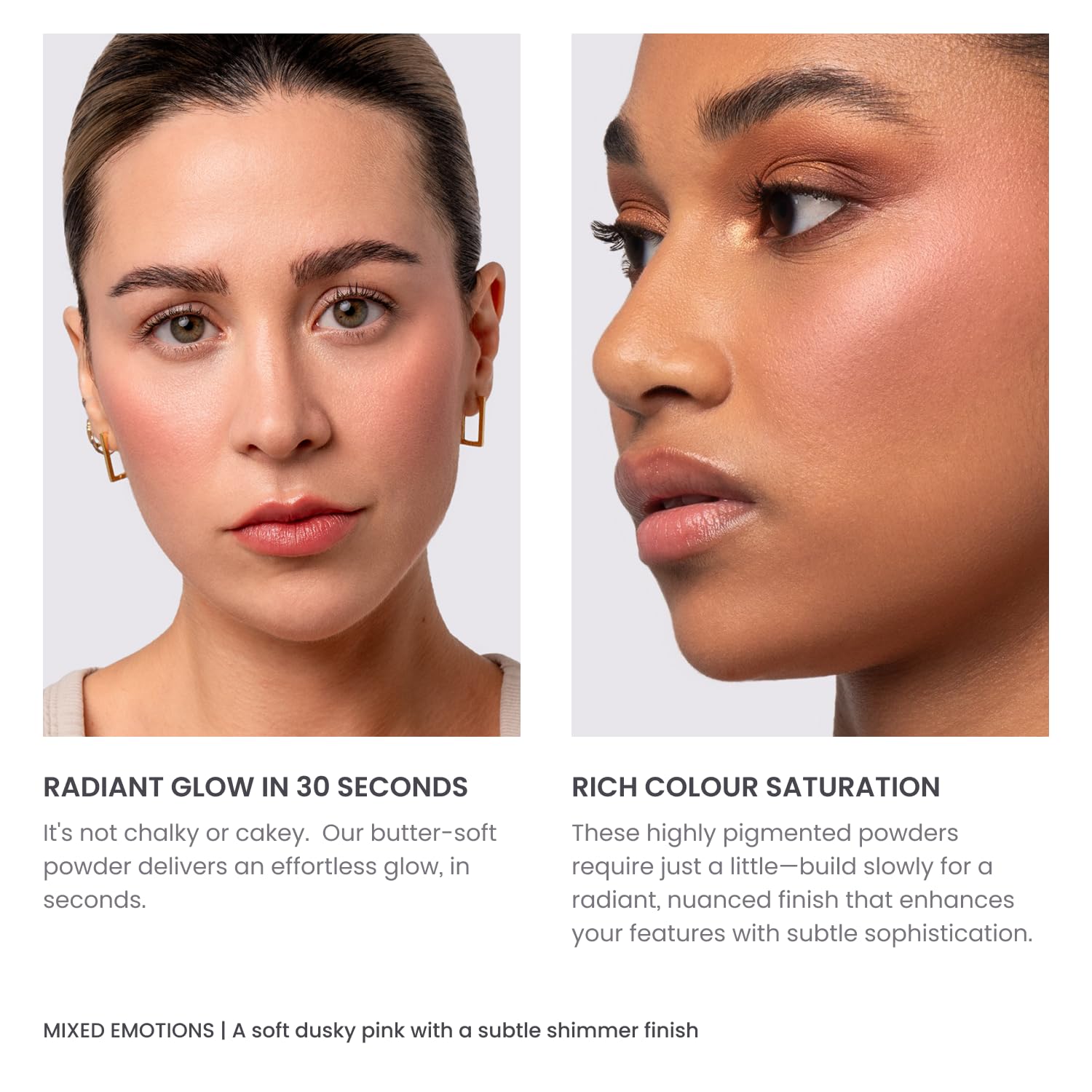 Phase Zero Makeup Powder Blusher - Mixed Emotions - 4g / 0.141oz - Pigmented, Buildable, Lightweight Powder Blush for a Radiant, Healthy, Natural Glow. Versatile Shades - Pink - Shimmer finish.