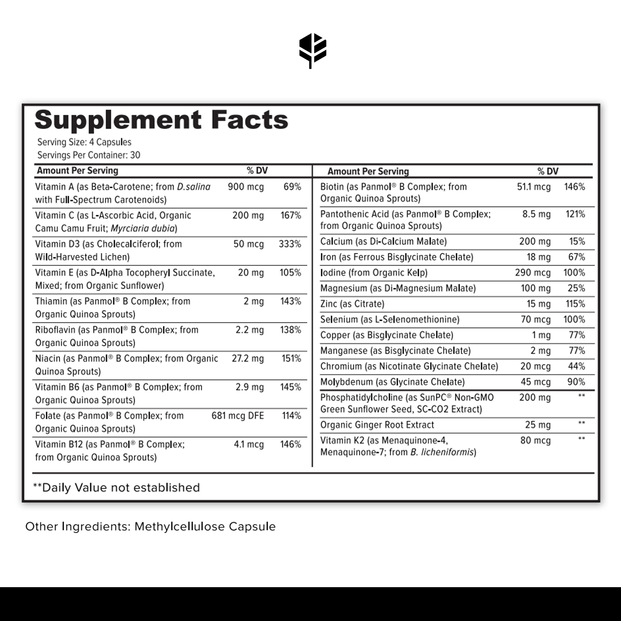 Primitive Scientific Prenatal and Postnatal Multivitamin for Women, with Vitamins A, B, C, D, E, Iodine, and Ginger for Mother & Baby Support, Non-GMO, Gluten-Free (120ct)