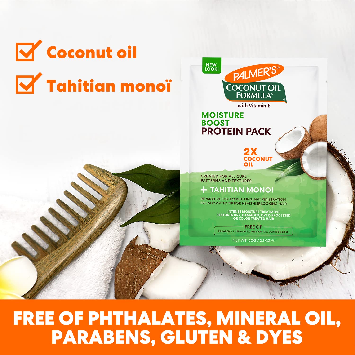 Palmer's Protein Coconut Oil, 2.1 Ounce