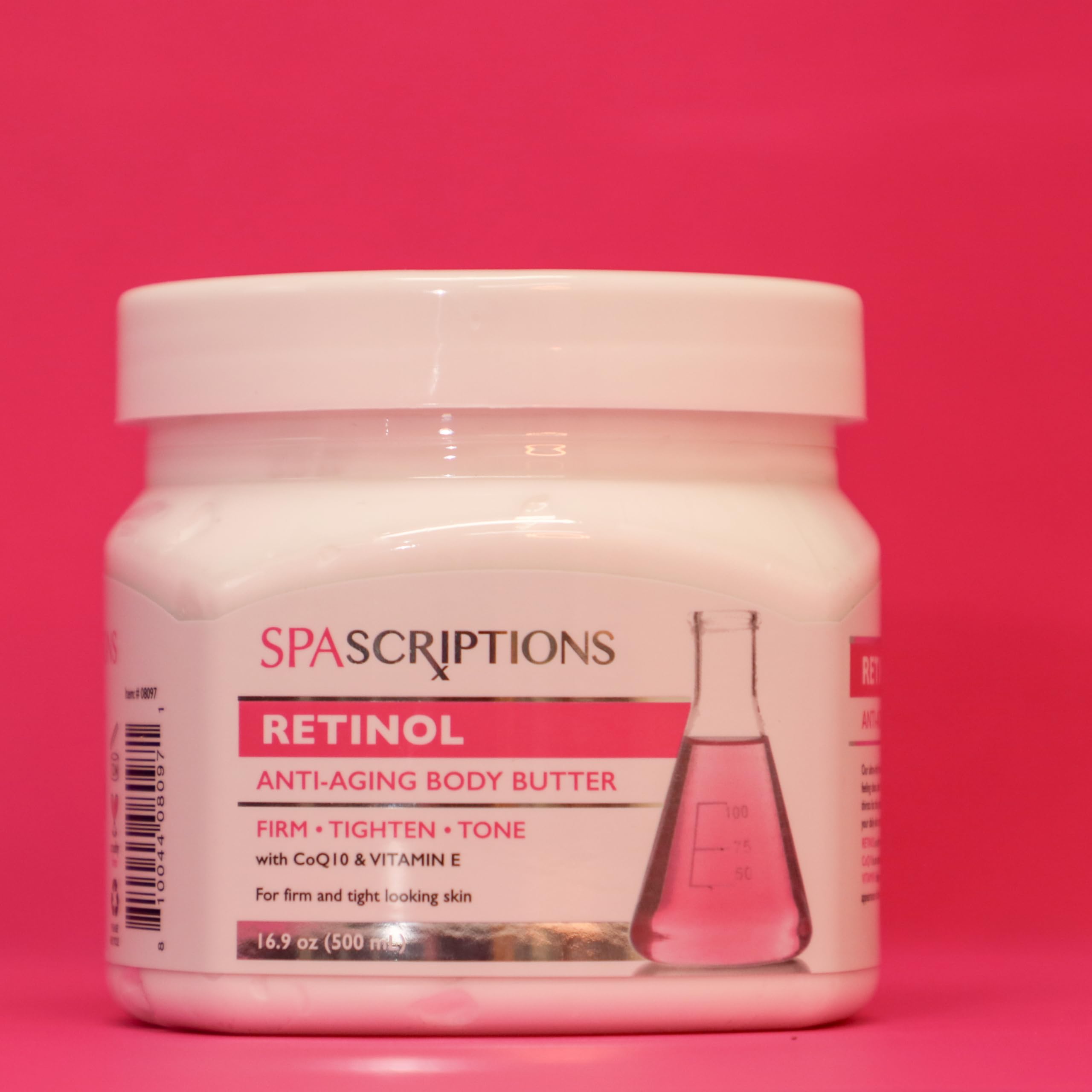 SpaScriptions Retinol Anti-Aging Body Butter, with CoQ10 and Vitamin E Antioxidants, 16.9 oz