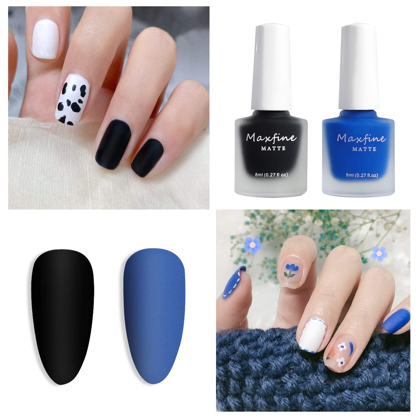 LOKFAR 6 Colors Matte Nail Polish Set, Mist Effect Matte Finish Velvet Gel Nail Polish Kit, Long Lasting Waterproof Velvet Nail Polish Nail Art 8 ml/ Bottle -#D