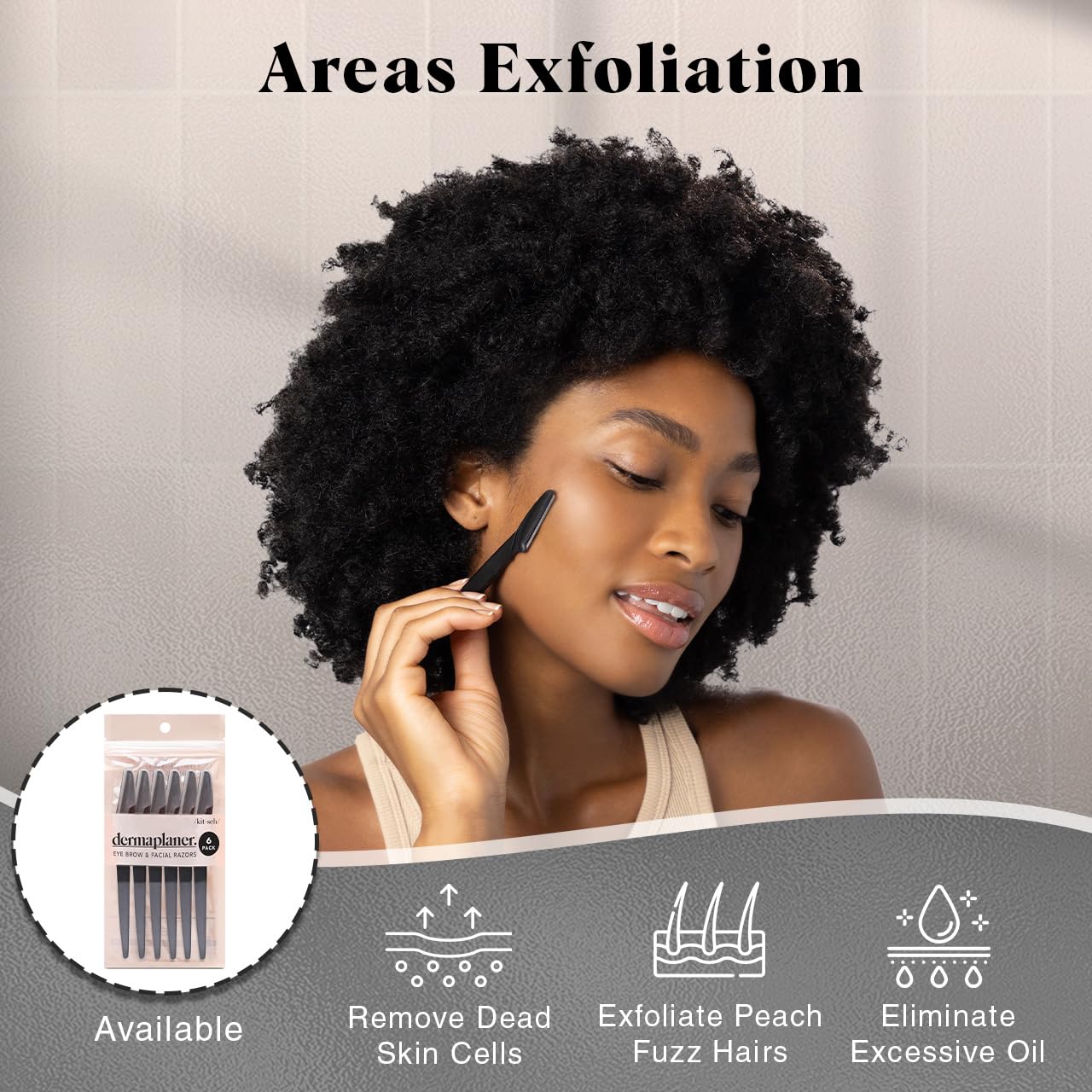 Kitsch Pro Dermaplaning Tool Set, Facial Hair Removal for Women, Eyebrow Razor and Face Razor for Women, 12 Pack