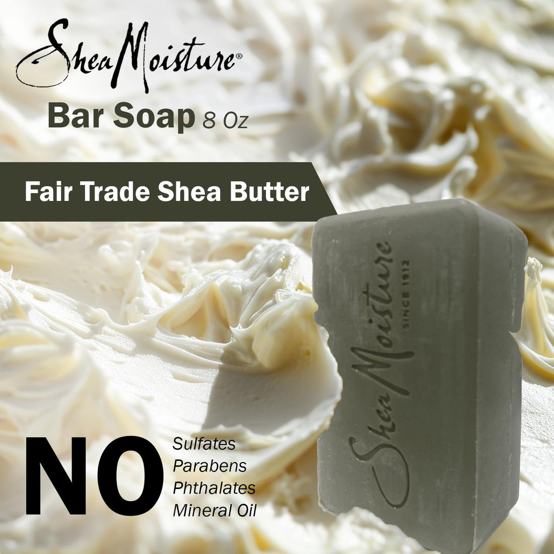 SheaMoisture Bar Soap Raw Shea Butter - Deeply Moisturizing Body Wash Bar Soap with Plant-Based Moisturizers - Cleans and Moisturize Dry Skin - 8 oz. Bar 2 Pack