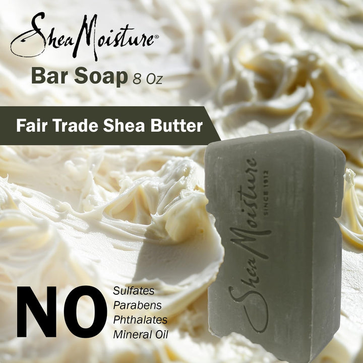 SheaMoisture Bar Soap Raw Shea Butter - Deeply Moisturizing Body Wash Bar Soap with Plant-Based Moisturizers - Cleans and Moisturize Dry Skin - 8 oz. Bar 2 Pack