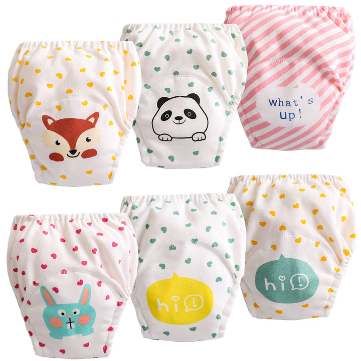 6 Pack Potty Training Pants for Boys Girls, Learning Designs Training Underwear Pants(4T-5.5T)