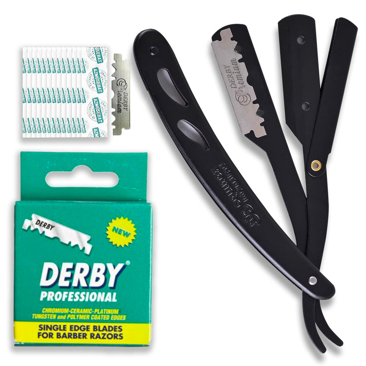 Equinox Professional Straight Edge Shaving Razor - Matte Black