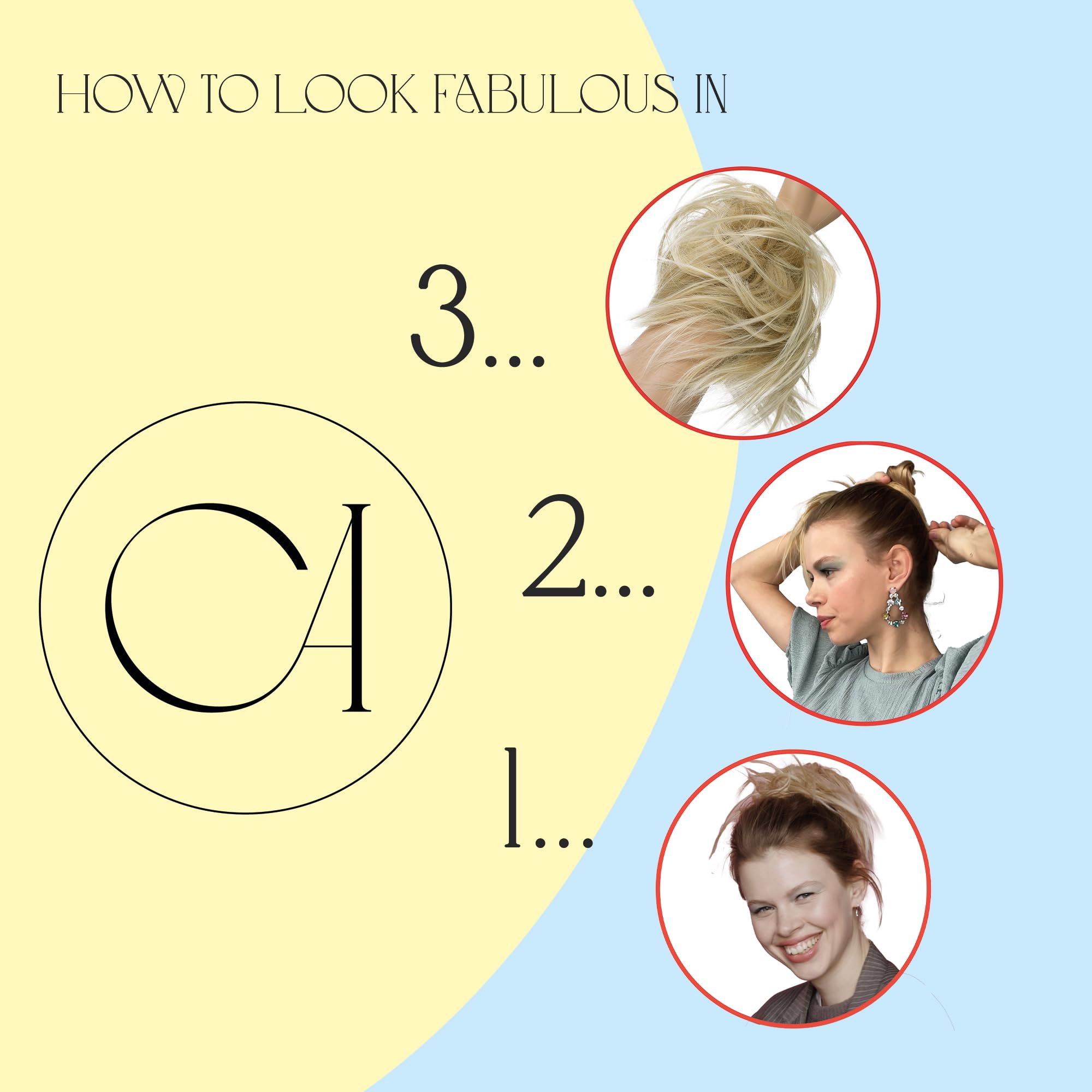 Blonde Mix #27H613 G20F: Prettyshop Hairpiece Hair Rubber Scrunchie Scrunchy Updos Voluminous Wavy Messy Bun Blonde Mix #27H613 G20F