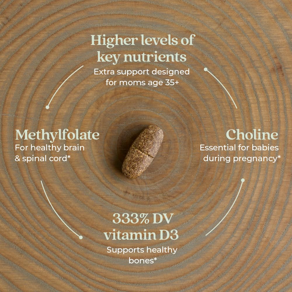 New Chapter Prenatal Vitamins, One Daily Prenatal Multivitamin Enhanced for Age 35+ with Methylfolate + Choline for Healthy Mom & Baby, Gluten Free & Non-GMO- 30 ct