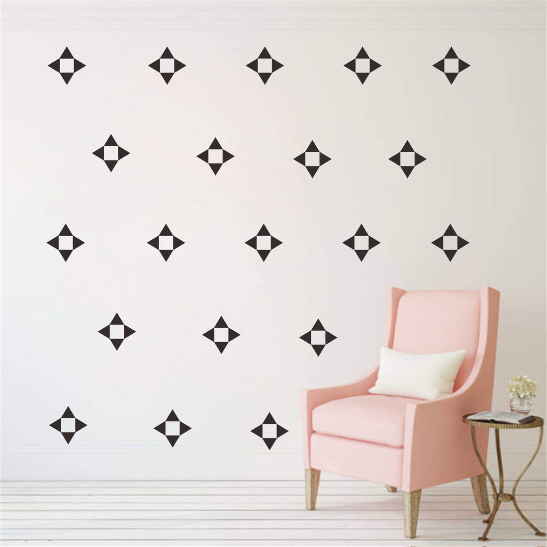 120 Pcs/Set Triangle Wall Pattern Decal Vinyl Stickers for Kids Boy Girl Baby Bedroom Playroom Art Decorations Removable Decor Home House Design YMX56 (Black)