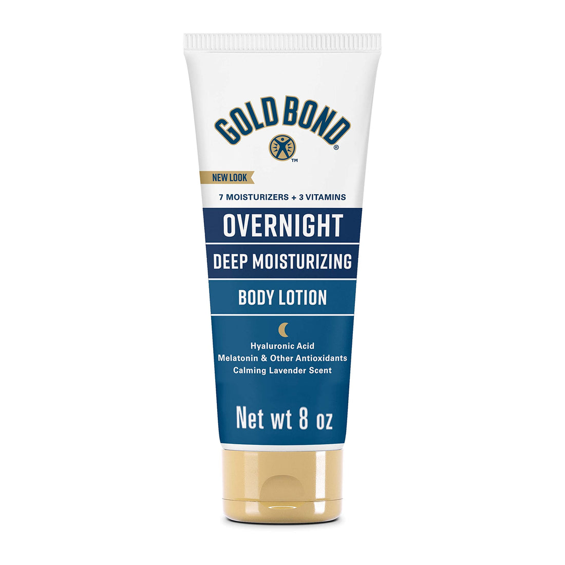 Gold Bond Overnight Deep Moisturizing Lotion, 8 oz., Skin Therapy Lotion With Calming Scent