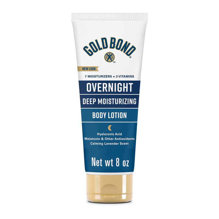 Gold Bond Overnight Deep Moisturizing Lotion, 8 oz., Skin Therapy Lotion With Calming Scent