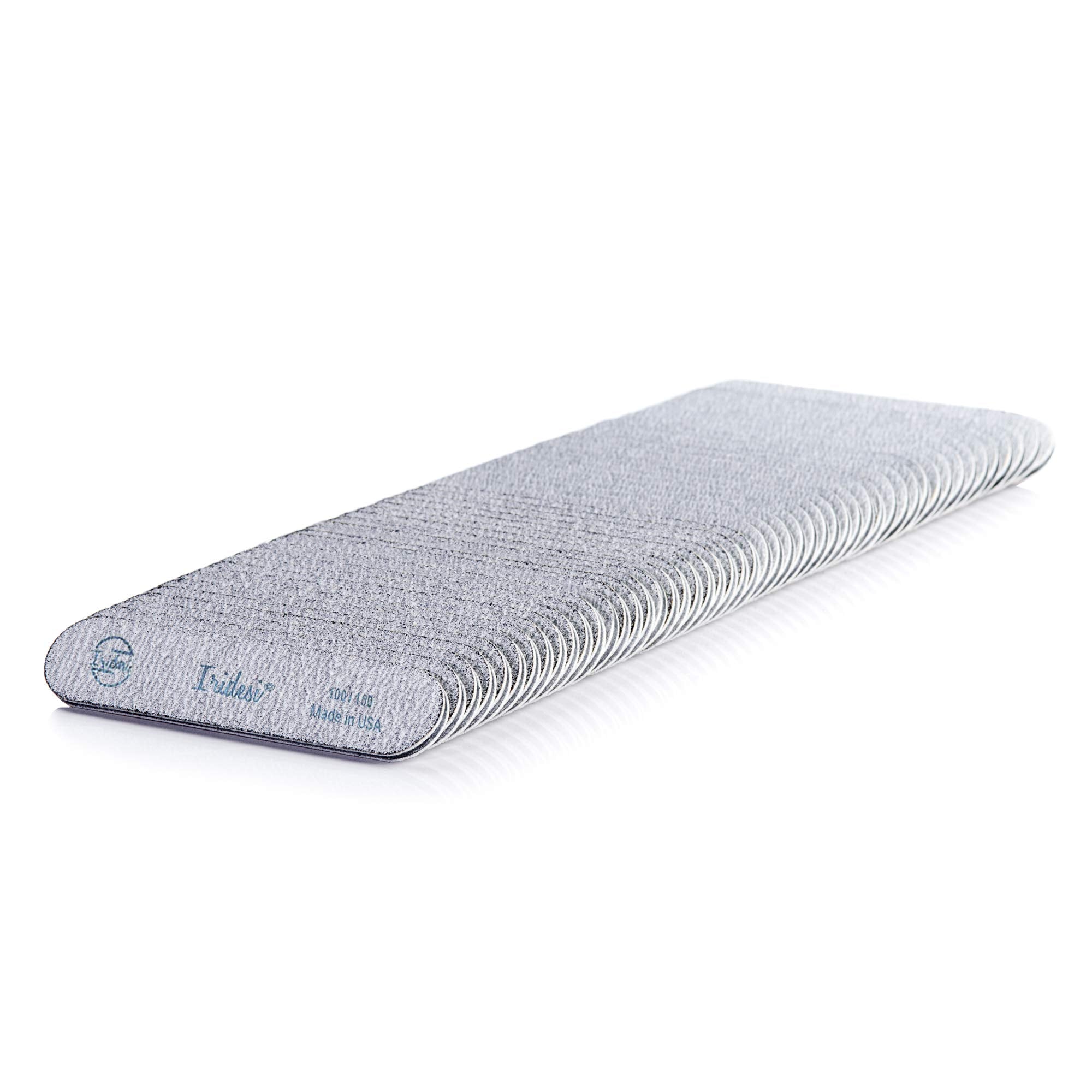 Mini Gray Nail File, 100/180 Zebra Salon Board, 3.5 Inches Long By .75 Inches Wide, Professional Quality (50 Pack)