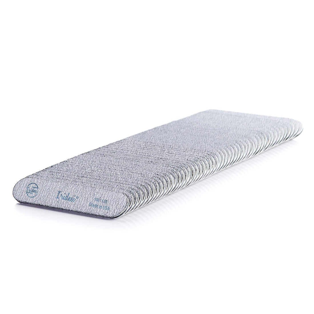 Mini Gray Nail File, 100/180 Zebra Salon Board, 3.5 Inches Long By .75 Inches Wide, Professional Quality (50 Pack)